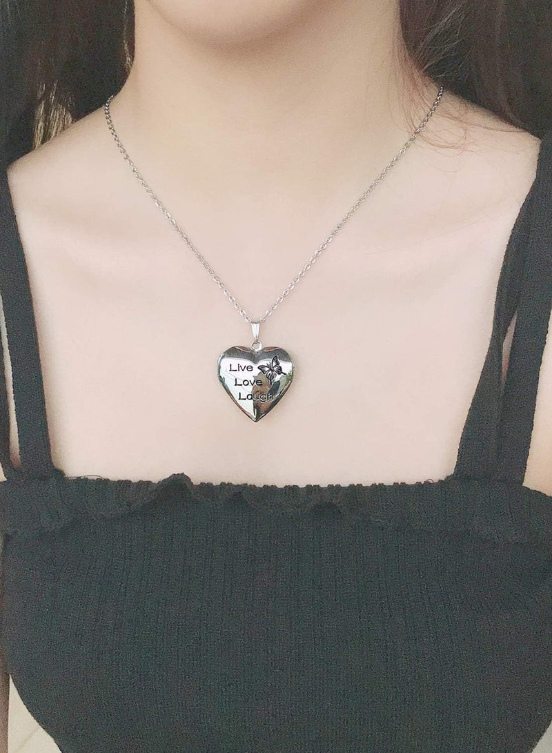 YOUFENG Unicorns Gifts for Her Love Heart Initial Letter Locket Necklace that Holds Pictures Enamel Locket Pendant Gifts for Women - Image 4